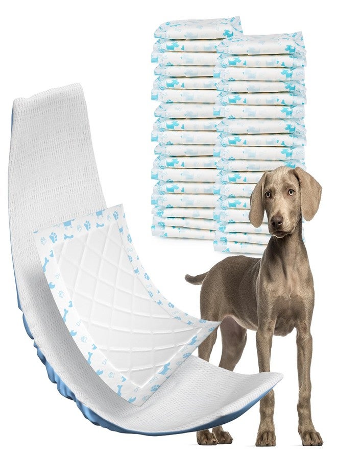 MICOOYO Dog Diaper Liners, Dog Diaper Pads, Disposable Dogs Booster Pads for Puppy, Belly Band Dogs Diapers Liners Male Doggie Diapers Inserts (Blue, L, 25Count) - Image 1